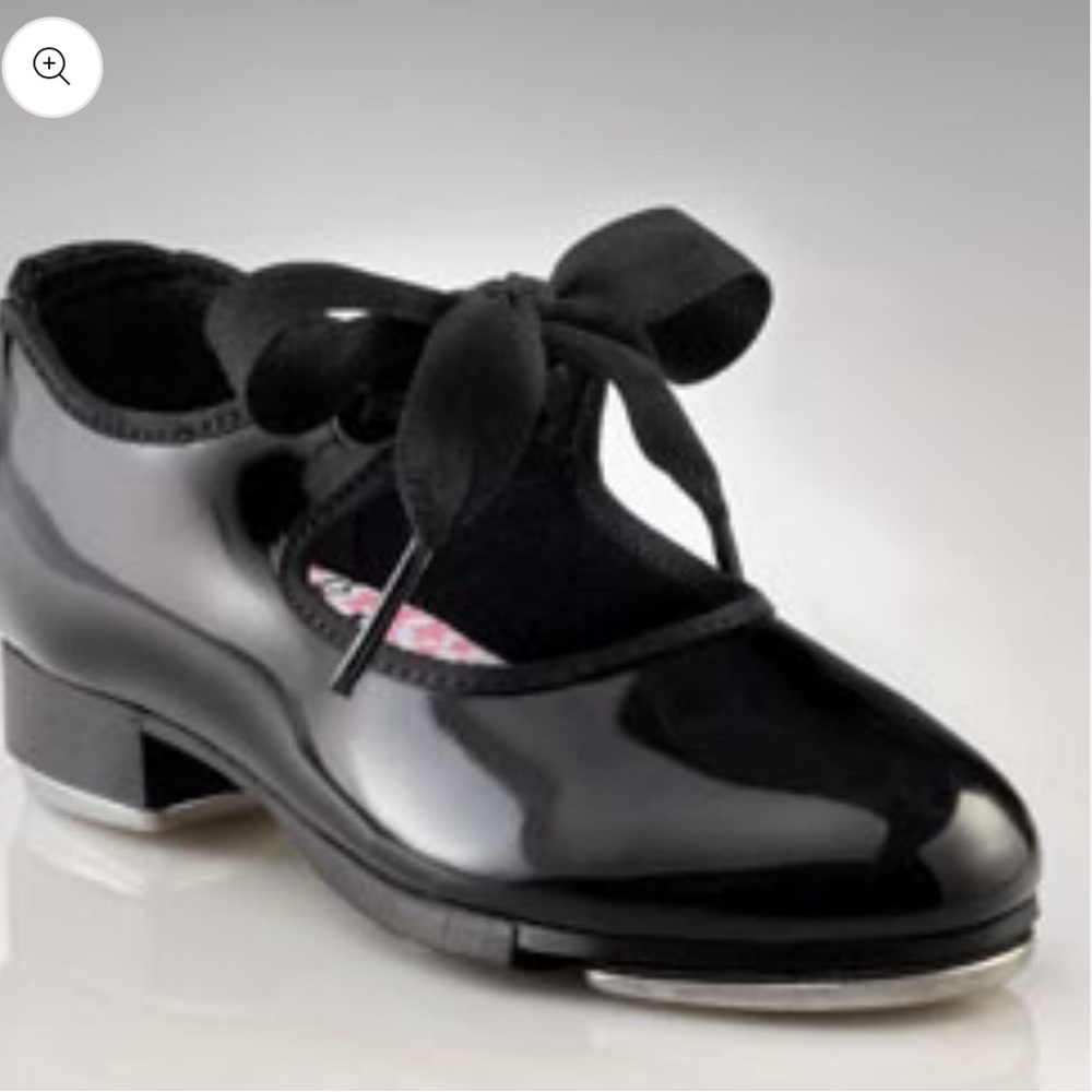 CAPEZIO Jr. Tyette Tele Tone Black Patent Leather Tap Shoes (9mo.)